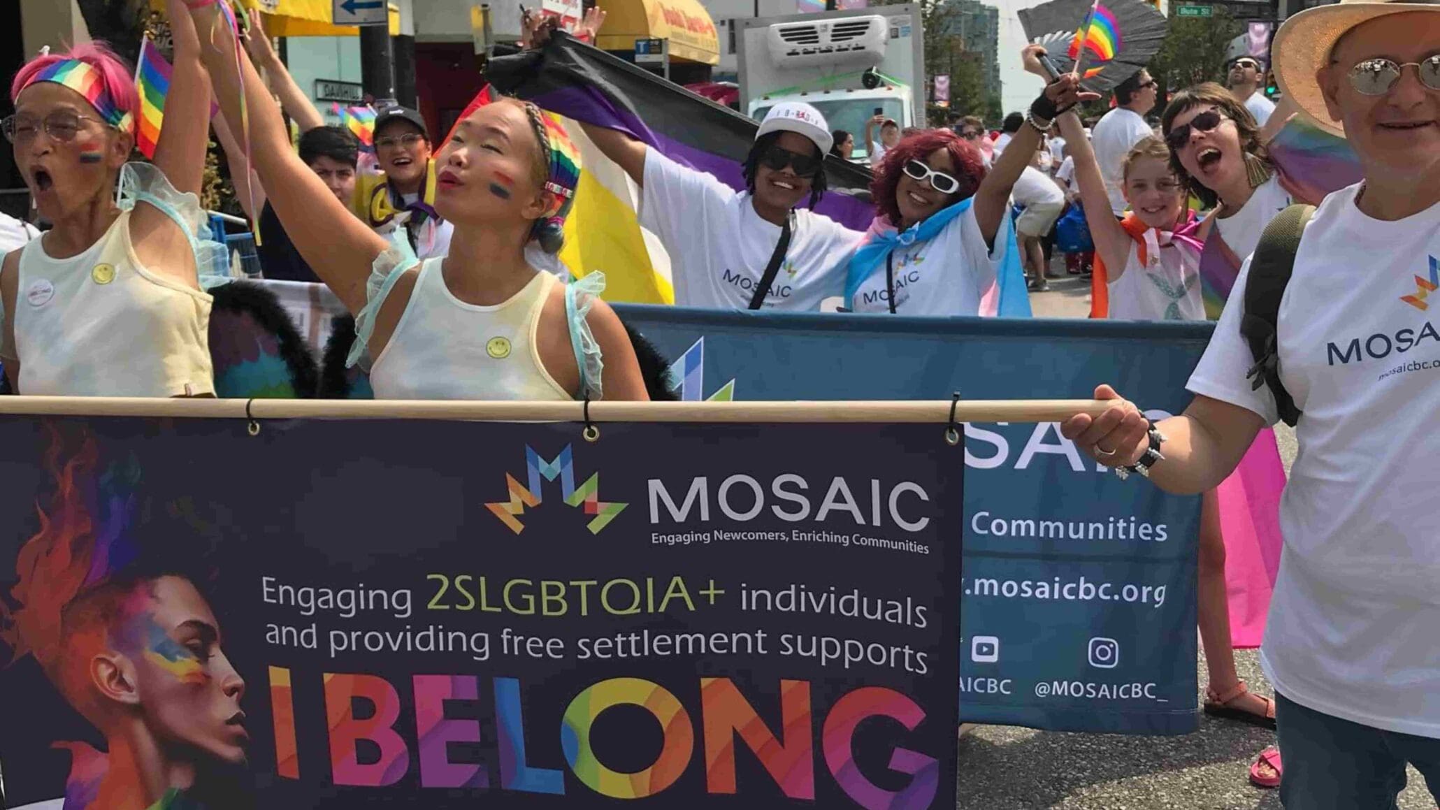 group of people at the vancouver pride parade